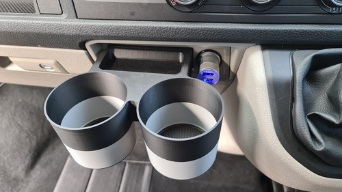 Twin cup holder for - vw, t6
